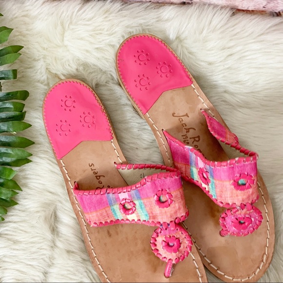 Jack Rogers Kyra Pink Madras Sandals - Picture 6 of 8
